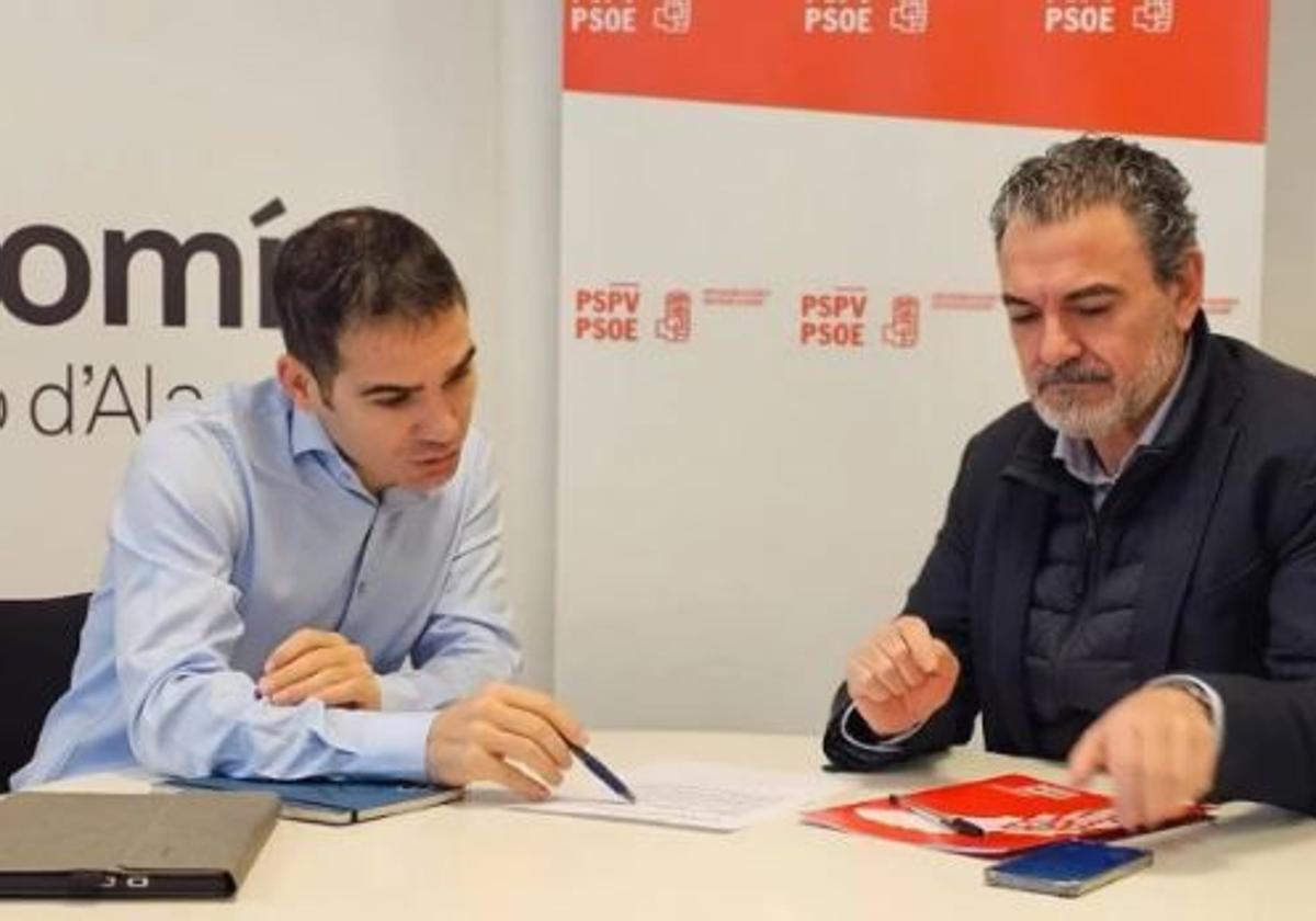The spokespersons of Compromís and the PSPV in the Provincial Council, Ximo Perles and Vicente Arques.