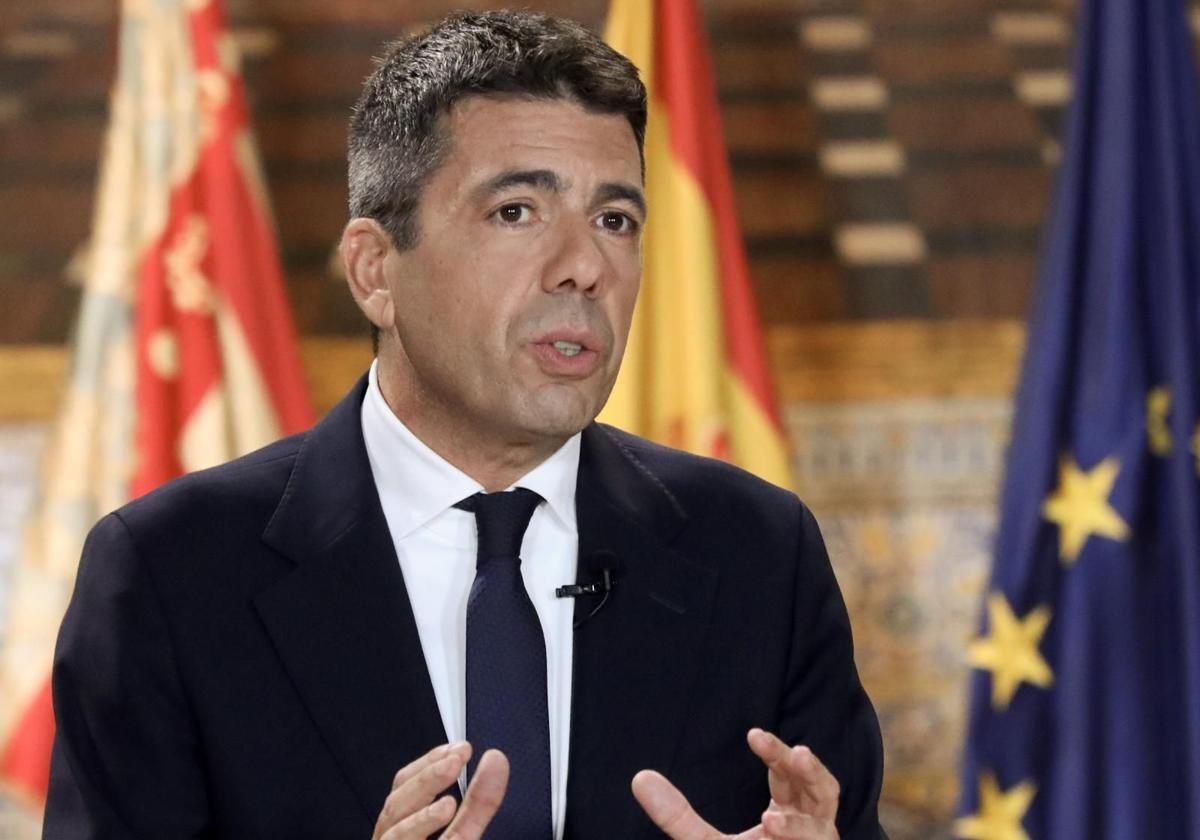 The President of the Valencian Government, Carlos Mazón, in an archive image.
