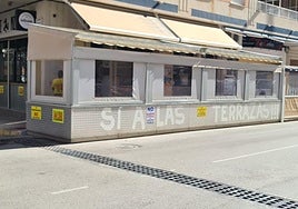 Una de las terrazas afectadas de Guardamar del Segura.