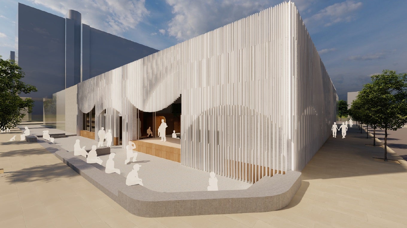 Escenario al exterior del centro Abaseis de Alicante.