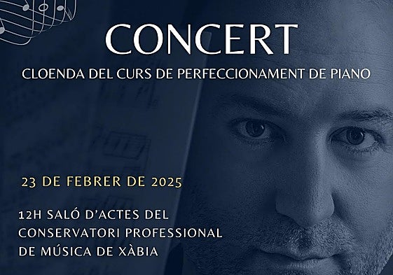Cartel del concierto de los alumnos del curso de perfeccionamiento de piano.