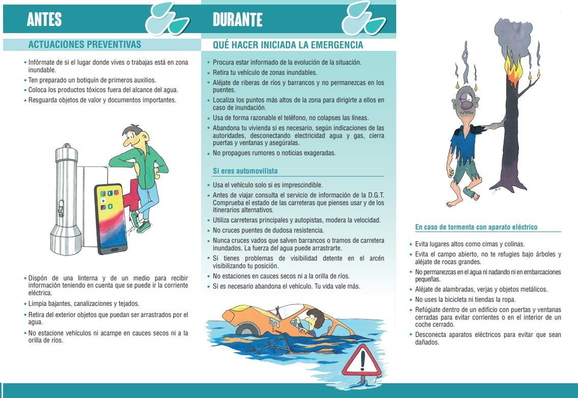 Consejos por lluvias torrenciales e inundaciones del Ayuntamiento de Alicante.