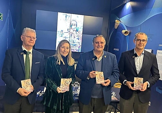 Los concejales Julio Calero y Lidia López, con el presidente de la Junta Mayor, Alfredo Llopis, y el director general de Aguas de Alicante, Sergio Sánchez.