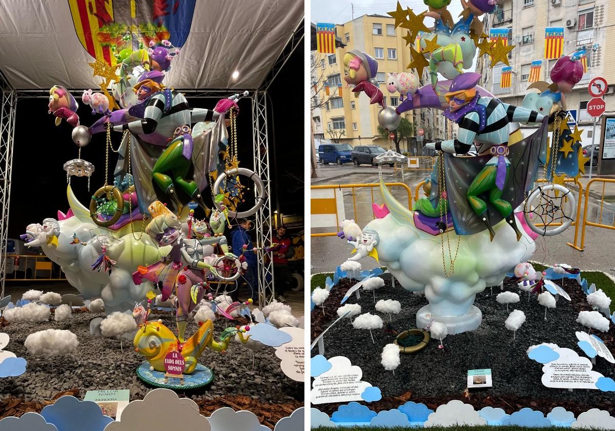 Roban el ninot indultat de la falla de un artista alicantino en Gandía