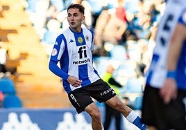 Carlos Mangada, durante un partido en el Rico Pérez.