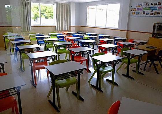 Aula de un centro educativo de Alicante.