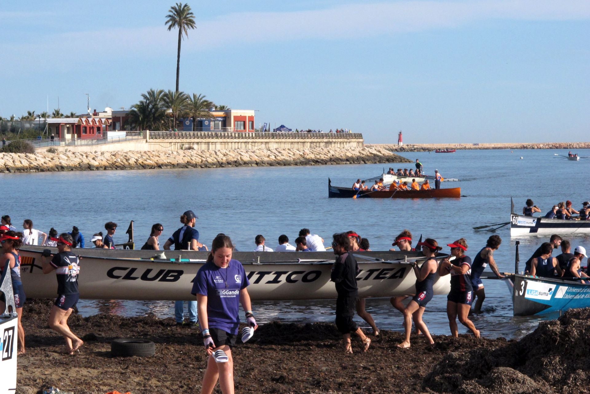 Dénia celebra la novena regata de la Liga Suma de remo de banco fijo