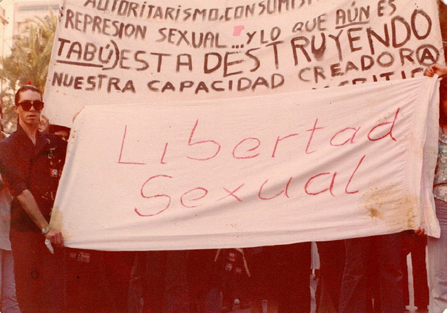 'Toni del Forat' en una manifestación en Alicante.