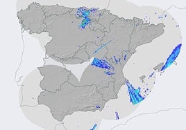 Radar de la Aemet este domingo 13 de abril.