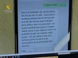 Mensajes enviados por el joven extorsionador.