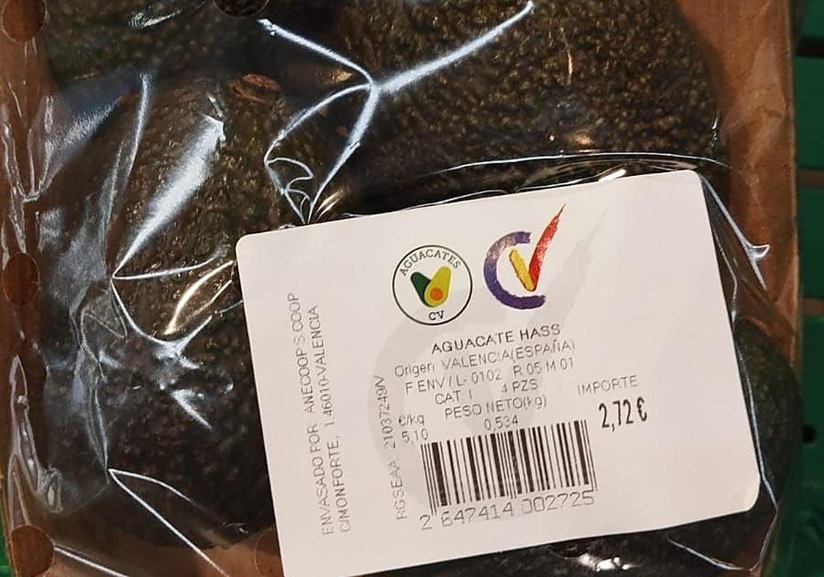 Aguacates con sello de la Comunitat.