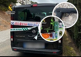 Material y vehículo decomisado en la 'Operación Covertonio'.