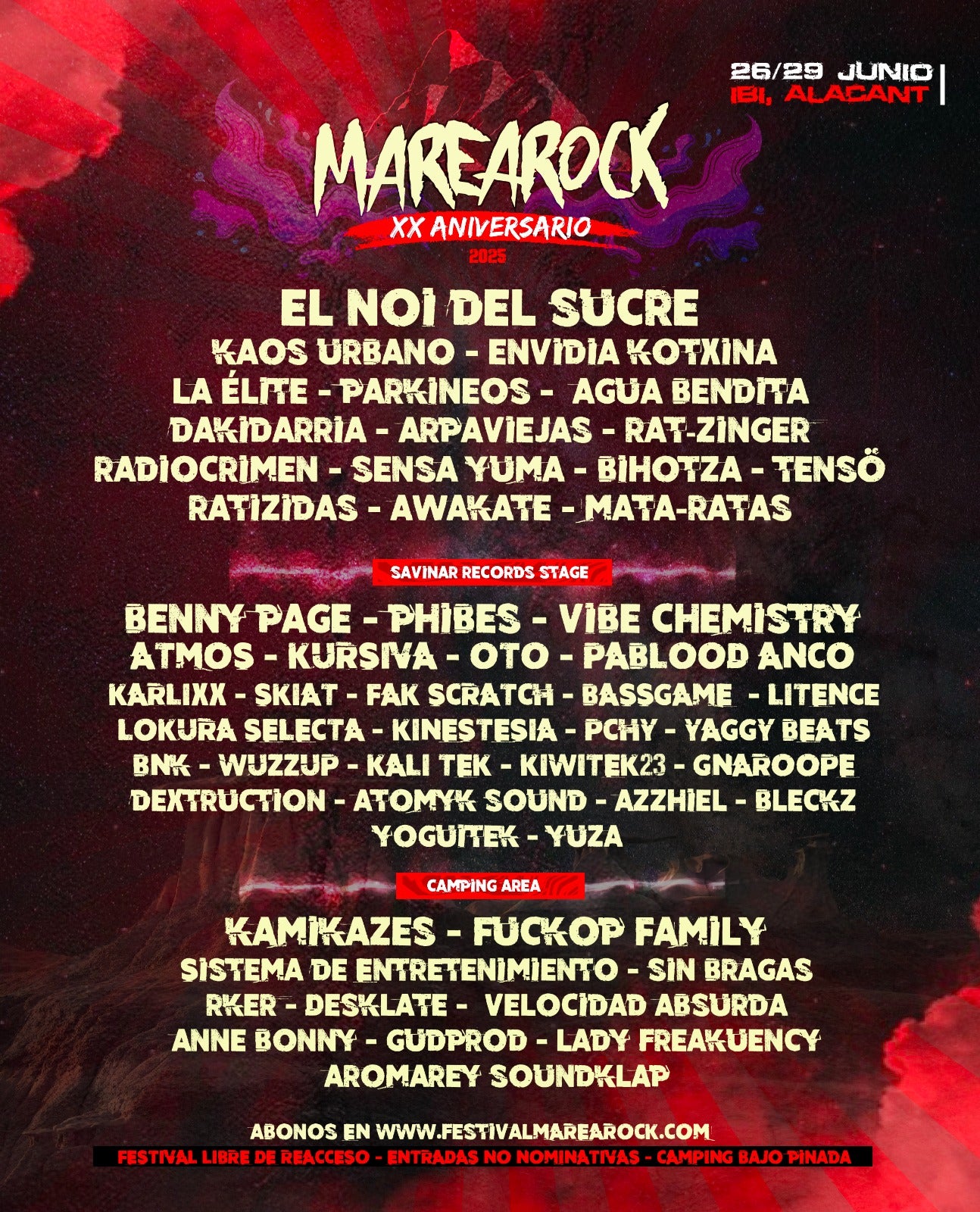 Cartel completo del Marearock.