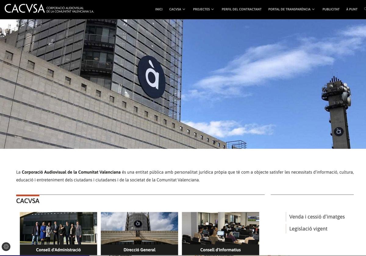 Screenshot of the new website.