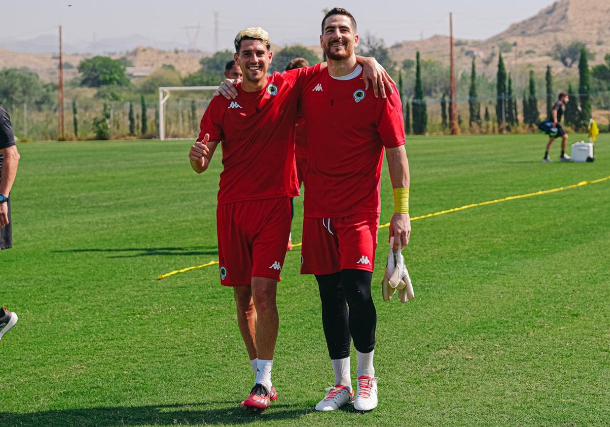 Roger Colomina y Carlos Abad, durante un entrenamiento en Fontcalent.