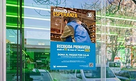 Cartel de la recogida del Banco de Alimentos en Mercadona.