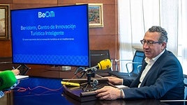 Toni Pérez, durante la presentación de la iniciativa