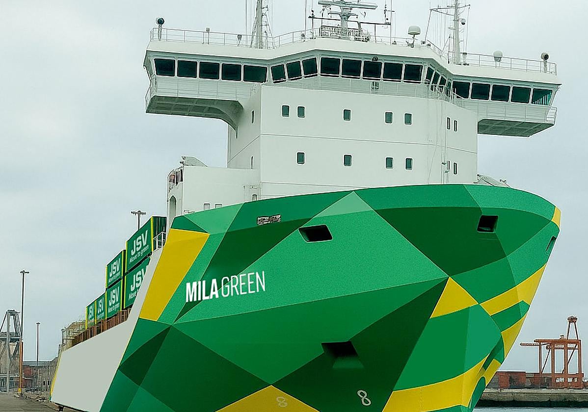 Render del nuevo buque de JSV para la línea Canarias-Alicante.