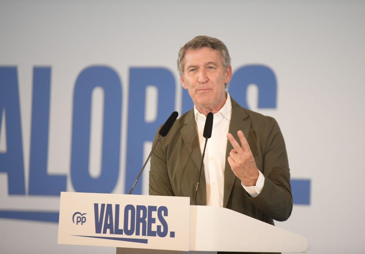 Alberto Núñez Feijóo, durante su intervención en el acto en Alicante.