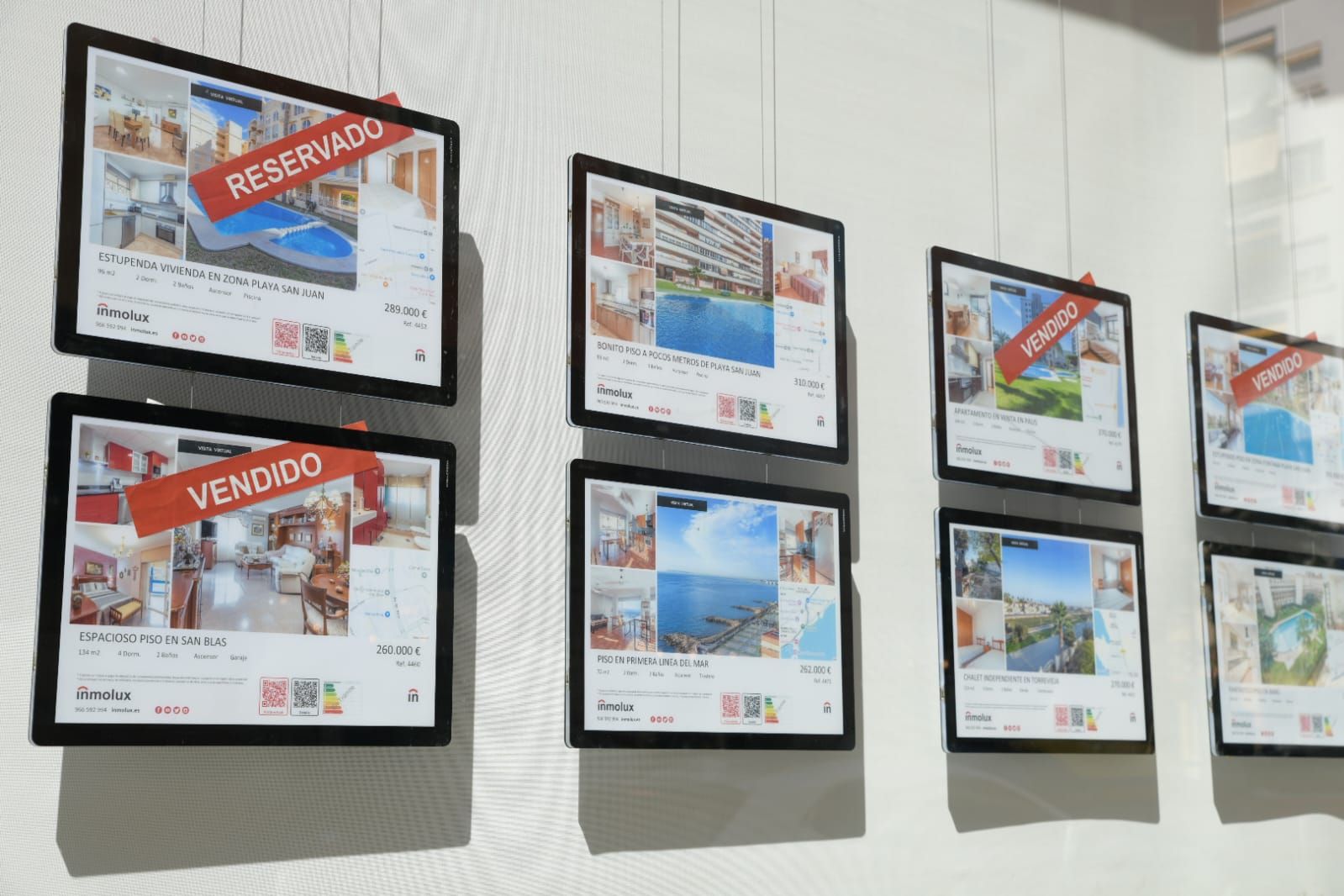 Advertisements in a real estate agency.