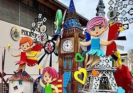 Foguera escolar del colegio Calasancio, ganadora del primer premio.