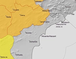 Mapa de la laerta naranja.