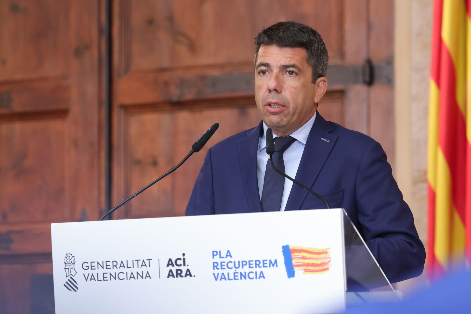 Carlos Mazón during the announcement.