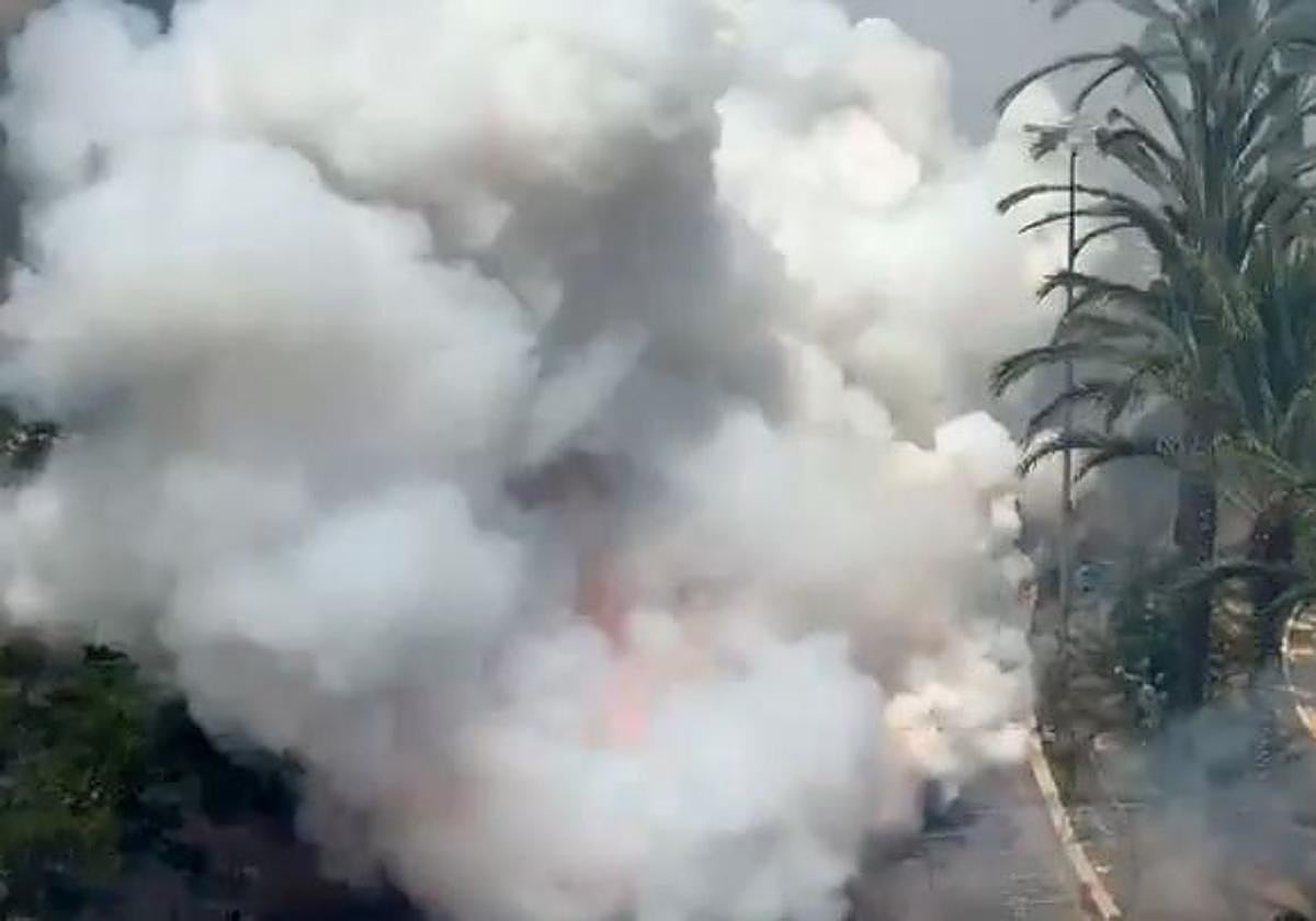 Vista aérea de la mascletà de Luceros.