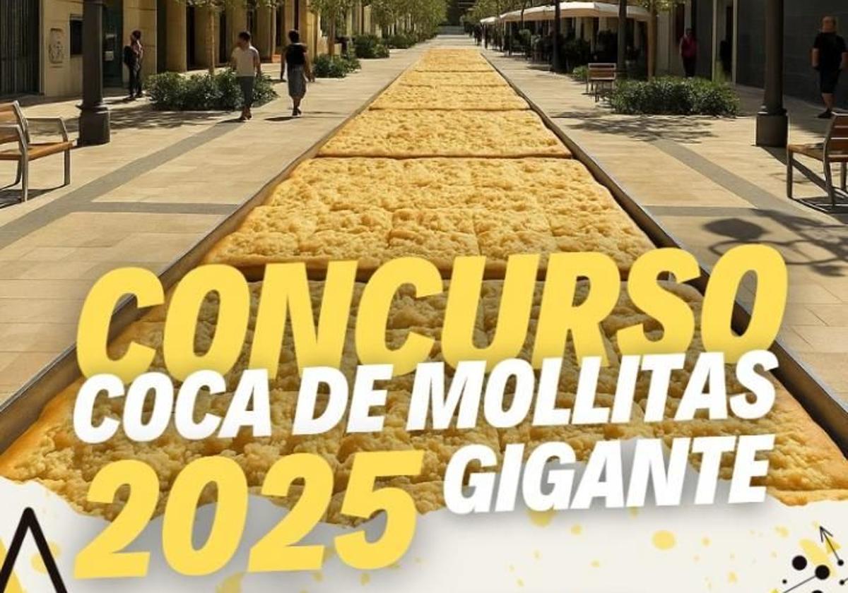 Cartel de la coca de mollitas gigante.