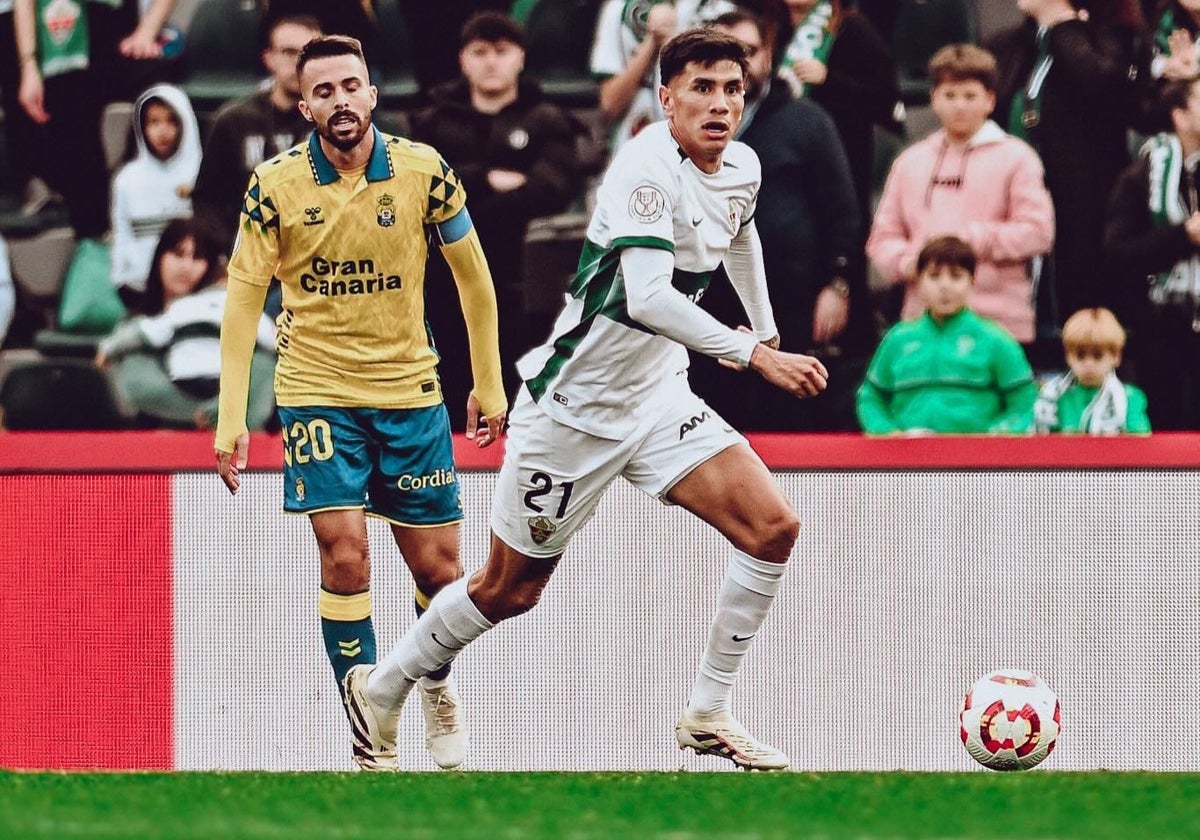 Nico Castro, durante el partido de Copa ante la UD Las Palmas.