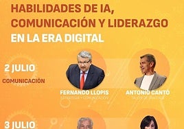 Cartel del curso con el taller de Oratoria de Toni Cantó.