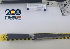 Imagen del arma con la que se atacó al fallecido.