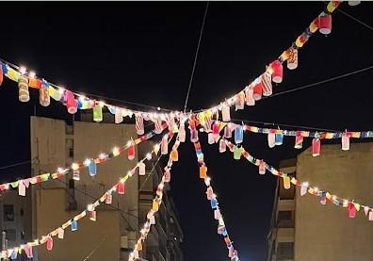 Garlands in the streets of Alicante.