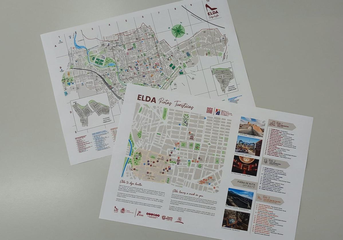 Plano turístico de Elda editado por el Ayuntamiento.