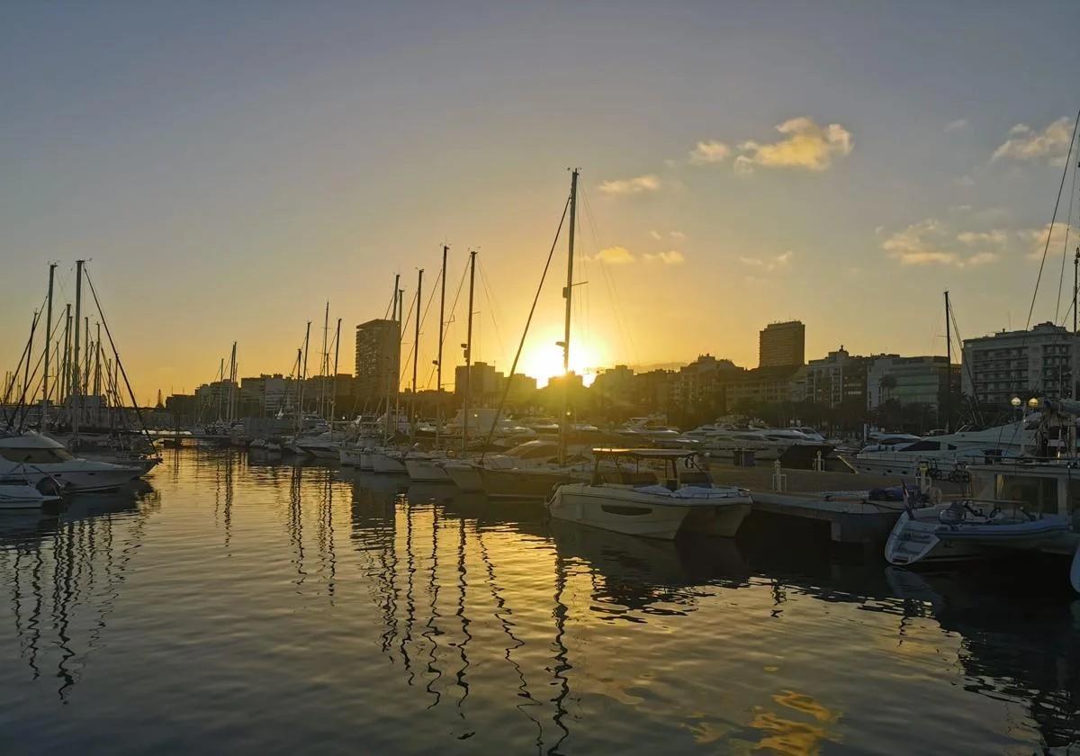 A sunset from the Port of Alicante.