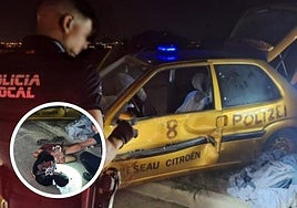 Coche del kamikaze/Detención del conductor kamikaze.