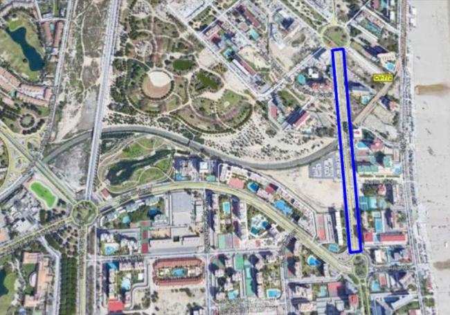 Area to be reorganized at San Juan Beach.
