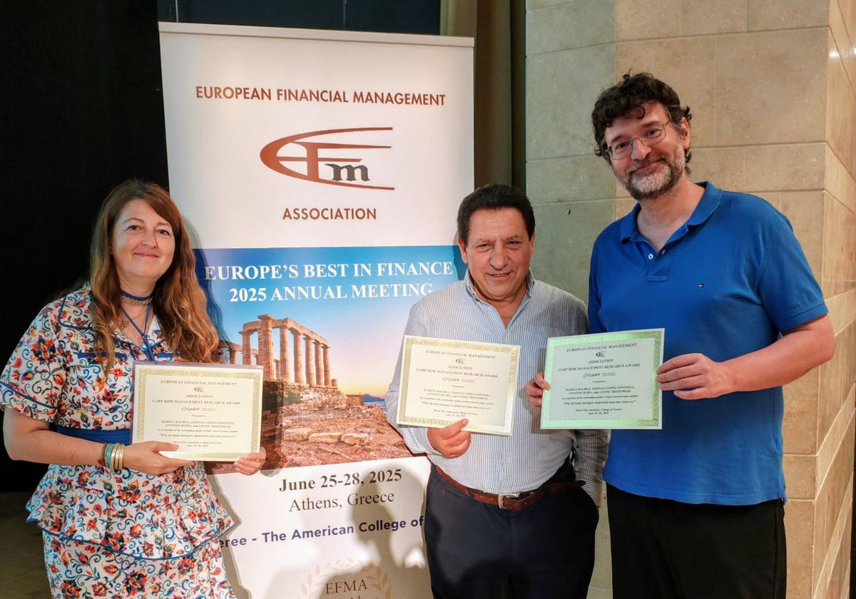 Antonio Rubia and Marina Balboa, awarded the 'GARP Risk Management Award'.