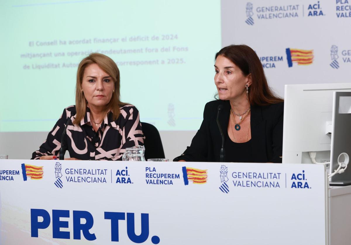 Vice President of the Consell, Susana Camarero, with Finance Minister Ruth Merino.