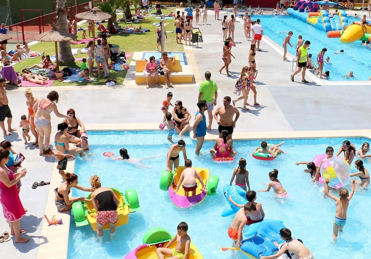 People swimming in a pool