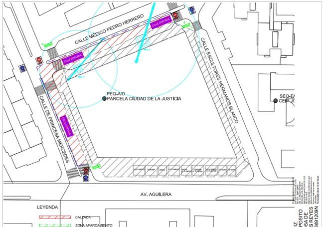 Streets affected by the works on Princesa Mercedes.