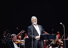 El tenor Plácido Domingo en concierto.