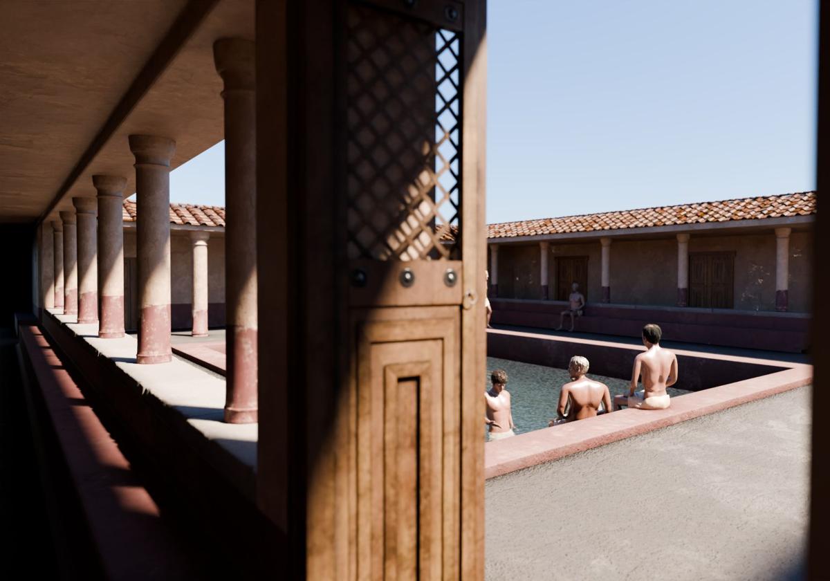 Recreation of the Eastern Baths of La Alcudia.