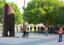 Imagen de un simulacro en el campus de la UA.