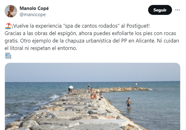 Tuit del concejal Manolo Copé.