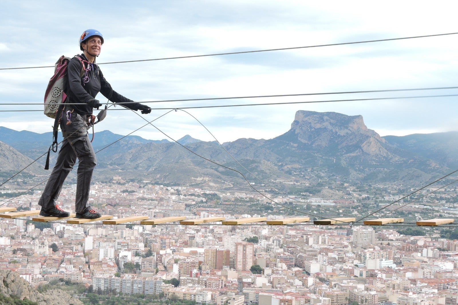A woman on the Via Ferrata
