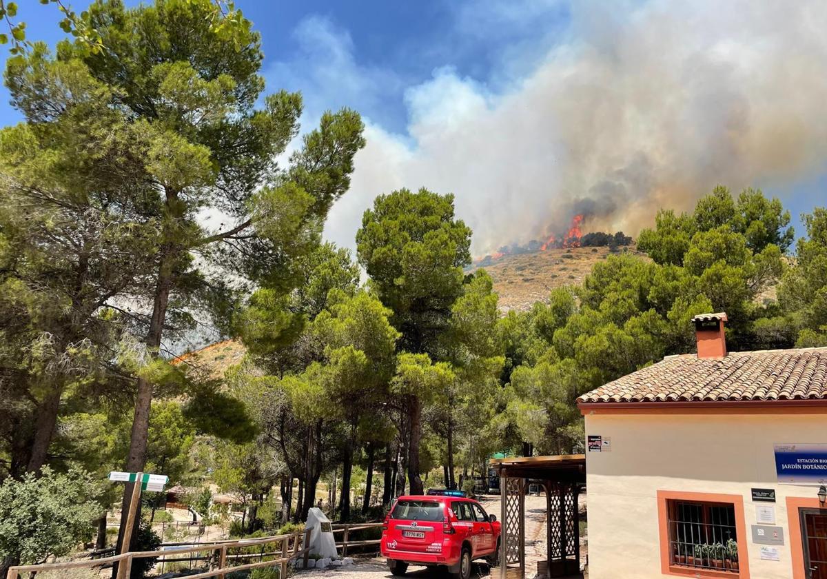 El incendio se ha originado en las inmediaciones de la Estación Biológica de Torretes.