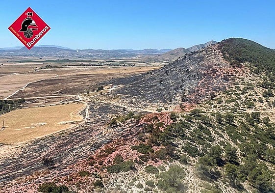 Incendio controlado en Villena.