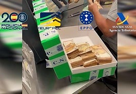 Imágenes de la operación internacional contra el fraude fiscal en la importación de mercancías desde China.