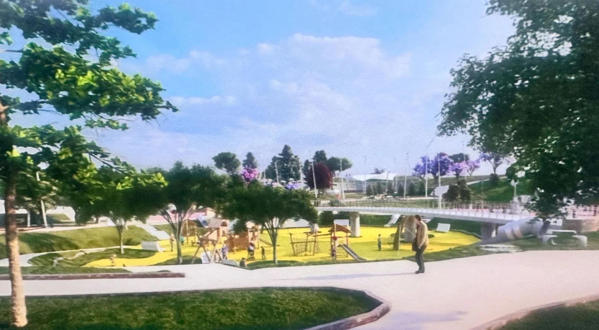 Recración del futuro parque de la Torreta.